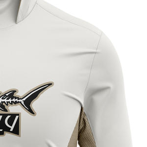 Camisa de pesca de secado rápido transpirable ligera personalizada con gráfico de hueso de pescado UPF 50 para pesca en clima cálido tela antiolor - Product Image 4