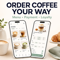Desarrollo de Aplicaciones de Pedidos para Cafeterías y Tiendas de Café para IOS y Android con Visualización de Menús, Pago en Línea y Sistema de Tarjetas de Fidelización