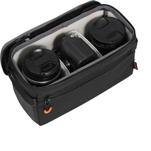 Wholesale Padded Camera Insert Bag Water Resistant Lightweight Protective Case Fits 1 Camera 2 Lenses With Removable Lid