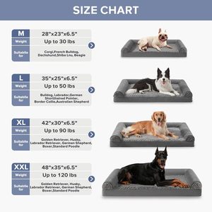Custom Square Waterproof Orthopedic Foam Dog Beds Extra Large Bolster Washable Sofa Removable Cover Non-Slip Bottom Carton - Product Image 6