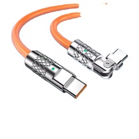 Kabel Data Tipe-C Pengisian Cepat 120W Super Cepat TPE 6A dengan Rotasi Magnetik 180 Derajat untuk Ponsel Android 15 PD