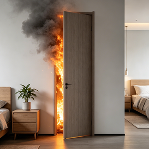 Porte intérieure coupe-feu en PVC enduit, résistante à l'eau, ignifuge, pour bureau commercial, salon, appartement, chambre à coucher, durée <span class=keywords><strong>de</strong></span> résistance au feu <span class=keywords><strong>de</strong></span> 60 minutes - Product Image 1