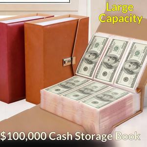 <span class=keywords><strong>Carnet</strong></span> de rangement en cuir de luxe avec reliure métallique et emballage cadeau élégant, pochette pour ranger les billets de banque - Product Image 4