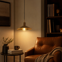Petite lampe suspendue en laiton de style nordique moderne, minimaliste, industrielle, pour salle à manger, café, bar, restaurant, rétro, E27, LED