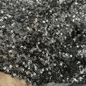 New Arrival Fashion Design Embroidery Woven Spandex Mesh Shiny Fluorescent Embroidery Stretch Plain Sequin <strong>Fabric</strong> for Skirts - Product Image 4