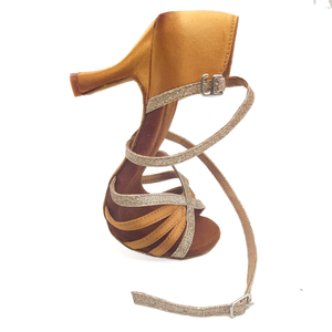 Evkoodance 230414 <span class=keywords><strong>Scarpe</strong></span> da Ballo Latino/Salsa e da Sala Premium per Donna, Tacco Personalizzato, in Raso Marrone Scuro, Taglia 11 - Product Image 4