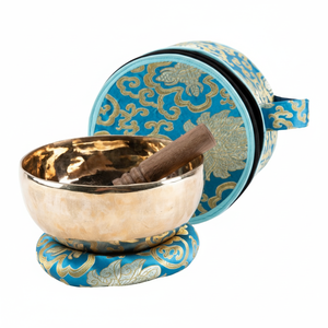 Bol musical traditionnel en laiton avec design gravé adapté aux séances de yoga des pratiques de guérison et à l'équilibrage de l'énergie spirituelle - Product Image 1