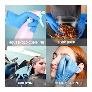 Poignée alimentaire <span class=keywords><strong>ou</strong></span> usage industriel poudre latex sécurité travail bleu <span class=keywords><strong>nitrile</strong></span> <span class=keywords><strong>gants</strong></span> jetables - Product Image 5