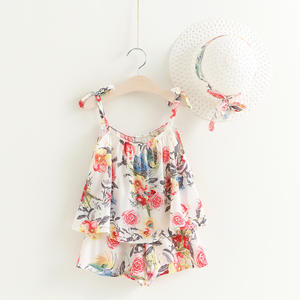 Mono para Niña, Ropa de Algodón, Traje de Pantalones Cortos con Flores para Niña, Disponible en Línea - Product Image 2