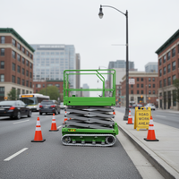 Plateforme élévatrice à ciseaux automotrice sur chenilles, hauteur de travail 10,3 m, mini-élévateur électrique de type chenille pour routes boueuses