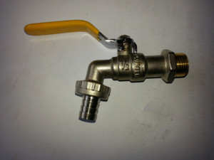 Robinet de jardin 3/4'' avec poignée rouge, type levier, robinet à bille en laiton, arrêt manuel, application générale - Product Image 6