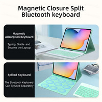 Pour Samsung Galaxy Tab, Étui Housse avec Clavier Sans Fil, Magnétique en Cuir, Compatible avec A9 A7 S8 S10 Lite S9 FE Plus, Tailles 10 et 12 Pouces, Android