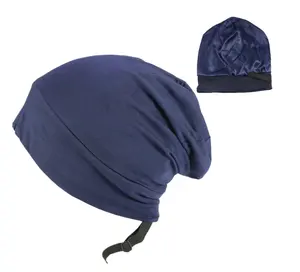 אירופאי ואמריקאי חדש אלסטי כובע רחב שוליים כובע בסוודרים אופנה מרופד סאטן כימותרפיה כובע מונוכרום כוסית