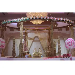 ヒンドゥー教の結婚式の木製の刻まれた曼荼羅インドの結婚式の曼荼羅セットメーカー販売のための最新のヒンドゥー教の結婚曼荼羅
