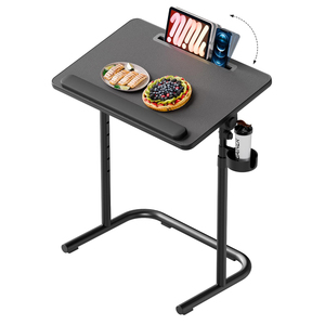 Gran Roc, ordenador de oficina en casa, ordenador portátil pequeño, escritorio, cama, sofá, mesa auxiliar, escritorio ajustable con soporte de mesa y portavasos - Product Image 1