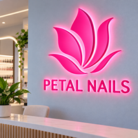 Enseigne de salon de beauté personnalisée, enseigne rétroéclairée par LED, enseigne murale extérieure personnalisée, logo d'entreprise 3D, enseigne en métal acrylique LED pour la décoration de boutique