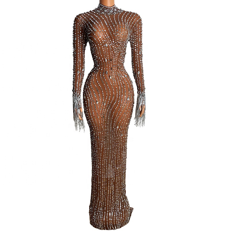 silver spandex dress Midnight Dazzle Mesh Spandex Silver Fringed Dress