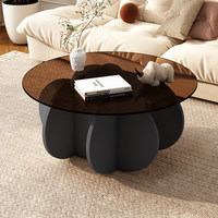 Table basse en verre trempé de style moderne minimaliste et contemporain pour salon, bureau à domicile ou école