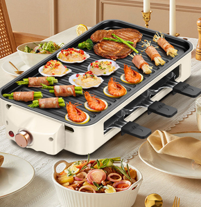 Grill électrique multifonctionnel pour l'intérieur et l'extérieur, grill à brochettes sans fumée, pot à <span class=keywords><strong>barbecue</strong></span>, plaque de cuisson, détachable - Product Image 3