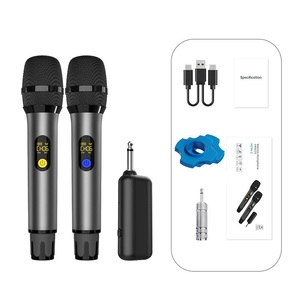 Microphone sans fil rechargeable à bande de U à fréquence réglable Microphone <span class=keywords><strong>pratique</strong></span> exquis de vente chaude - Product Image 4