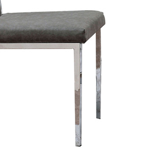 Silla de Comedor Acrílica con Respaldo, Juego de 2, Gris Plateado, Moderna, para Dormitorio, Apartamento, Hotel, Silla de Comedor de Lujo, Muebles para el Hogar - Product Image 3