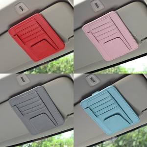 Boshiho PU Leather Slim Business Card Holder with <b>Clip</b> Closure for <b>Car</b> Use - Product Image 5