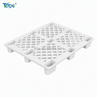 Palette en plastique HDPE ventilée à grille, couleur personnalisée, 9 pieds, entrée 4 voies, légère, empilable pour stockage en entrepôt