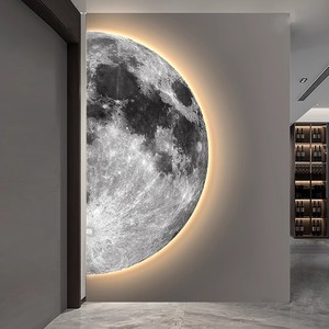 Quadro LED Moderno di Lusso a Mezzaluna per Decorazione d'Ingresso - Product Image 1