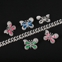 Collier ras de cou en chaîne cubaine RQ Butterfly, plaqué or rose, pour femmes