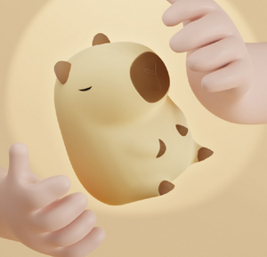 2026 Trend Tap control Capybara Cute <b>LED</b> Night Lamp Soft Silicone USB Rechargeable Animal Bedside table <b>Light</b> for kids - Product Image 6
