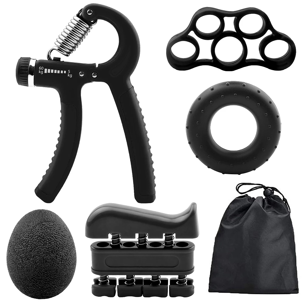 Adjustable gym rubber finger strengthener exerciser hand grip for fitness