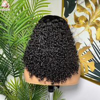 Peluca de Cabello Humano Indio Virgen al por Mayor con Cutícula Alineada, Estilo Pixie Rizado Bob, Sin Pegamento, con Cierre de Encaje HD 5x5 para Mujeres Negras