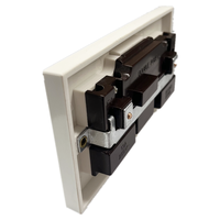 Interruptor de pared de alta calidad para el hogar, enchufe de pared británico de baquelita, doble Polo individual, 13A, 2 entradas, eléctrico, interruptor blanco