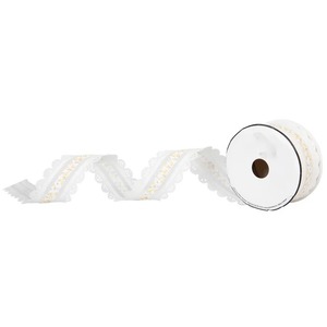 Recycled High Quality Apple Print Glitter Printed Polyester/Cotton <b>Ribbon</b> 1-1/2 Inch Wide for Gift Wedding Decorations Bags - Product Image 3