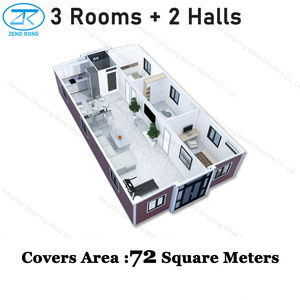 บ้านคอนเทนเนอร์เหล็กสำเร็จรูปขนาด 40 ฟุต แบบขยายได้ สำหรับใช้เป็นสำนักงาน อาคารพักอาศัย โรงเรียน ห้างสรรพสินค้า ห้องครัว อพาร์ทเมนต์ โรงงาน - Product Image 2