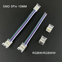 Connecteur LED SMD COB en cristal réutilisable 10 mm 12 mm 5 broches 5Pin Connecteur d'angle pour bande LED RGBW