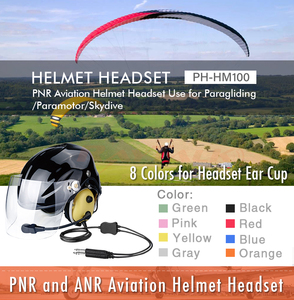 <span class=keywords><strong>Casque</strong></span> pilote avec interface de 3.5mm Écouteurs et écouteurs de musique filaires pour les pilotes de parapente Paramotor Skydiving - Product Image 4