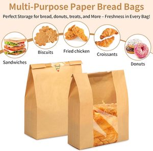 Sacs à pain en papier adaptés à l'emballage du pain fait maison, des biscuits et autres produits <span class=keywords><strong>de</strong></span> boulangerie - Product Image 2