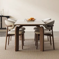 Table à manger en ardoise de style nordique, pour restaurant, petit appartement, rectangulaire, couleur noyer, carrée, multifonctionnelle, haut de gamme, vintage