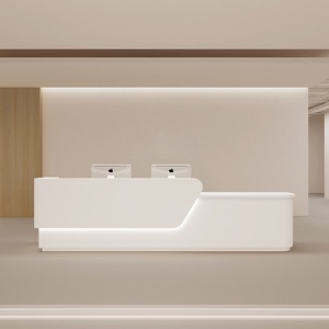 Bán Buôn Tùy Biến Sang Trọng Thiết Kế Hiện Đại Văn Phòng Lớn Đồ Nội Thất Gỗ Bàn Tiếp Tân Cho Sảnh Khách Sạn Salon Bệnh Viện Sử Dụng - Product Image 1