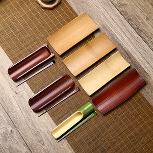 Bamboo <b>tea</b> scoop and towel holder, <b>tea</b> ceremony accessories, bamboo <b>tea</b> <b>tray</b>, carbonized <b>tea</b> towel holder, decorative item, - Product Image 1