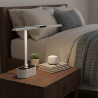 Lampe de bureau LED 24W haut de gamme, corps blanc, CRI 95 Ra, lumière de lecture RG0 sans scintillement, lampe de table moderne pliable