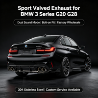Kit d'échappement sport à quatre sorties Valvetronic G20 G28 325i 330i B48 2.0T en acier inoxydable 304 avec soupape électrique et son sportif