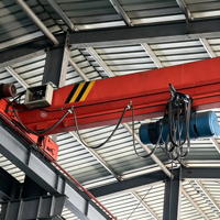 Pont roulant monopoutre à suspension latérale à faible hauteur de levage de type LDP, 15 tonnes, avec palan électrique contrôlé par PLC et moteur, à vendre