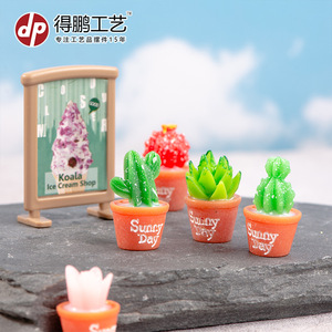 Miniatures de plantes succulentes artificielles en pot, décorations en résine pour aménagement paysager de table, style A F - Product Image 2