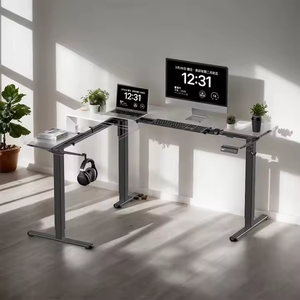 Escritorio de pie de Metal convertible moderno personalizado, Motor único, ajuste de altura eléctrico de 3 etapas, Hospital negro extensible NBHY - Product Image 1