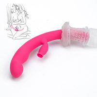 10 Speeds Tongue Vibrating Double Head Lesbian Japanese Massage Wand Vibrator Dildo for Lesbian
