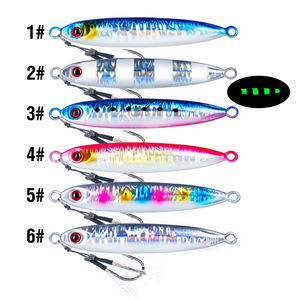 Leurre de pêche métallique lumineux et à coulée rapide, 10g, 20g, 30g, 40g, 60g, 80g, 100g, 6 couleurs - Product Image 5