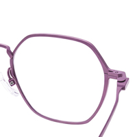 Montures de lunettes polygonales modernes et minimalistes en titane violet OEM ODM, montures optiques, montures de lunettes tendance pour femmes Gregory Nano