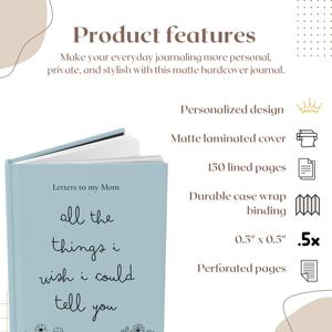 LABON Diario Personalizzato con Copertina Rigida per Mia Mamma, Libro dei Ricordi per Lutto e Guarigione, Diario con Foto e Messaggi Personalizzati, Regalo - Product Image 5